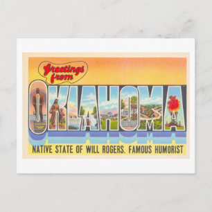 Cartão Postal Vintage Saudações de Oklahoma
