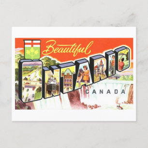 Cartão Postal Vintage Saudações de Ontário, Canadá,