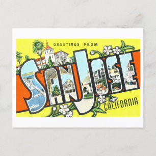 Cartão Postal Vintage Saudações de San Jose, Califórnia