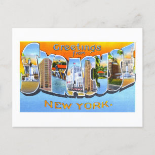 Cartão Postal Vintage Saudações de Syracuse, Nova Iorque,