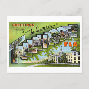 Cartão Postal Vintage Saudações de Tallahassee, Florida