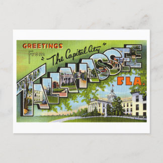 Cartão Postal Vintage Saudações de Tallahassee, Florida