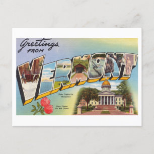 Cartão Postal Vintage Saudações de Vermont