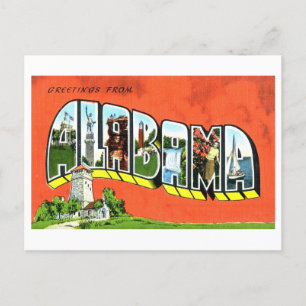 Cartão Postal Vintage Saudações do Alabama
