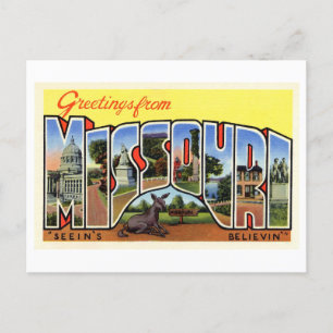 Cartão Postal Vintage Saudações do Missouri