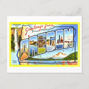 Cartão Postal Vintage Saudações do Oregon