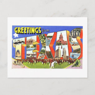 Cartão Postal Vintage Saudações do Texas