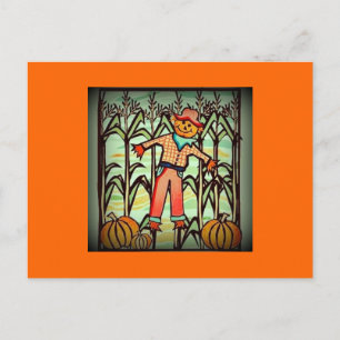 Cartão Postal Vintage Scarecrow