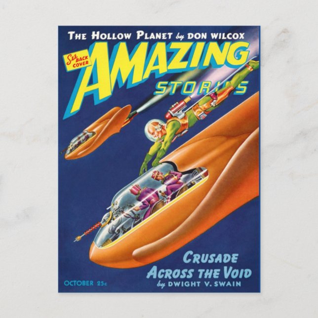 Cartão Postal Vintage Sci Fi art (Frente)