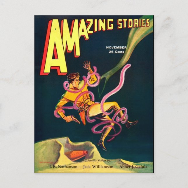 Cartão Postal Vintage Sci Fi - cobrir (Frente)