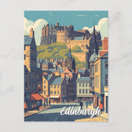 Cartão Postal Vintage Scotland Edinburgh Castle Viagem