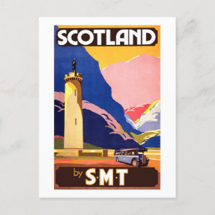 Cartão Postal Vintage Scotland por SMT Viagem Postcard