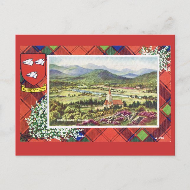 Cartão Postal Vintage Scotland, Robertson, Balmoral (Frente)