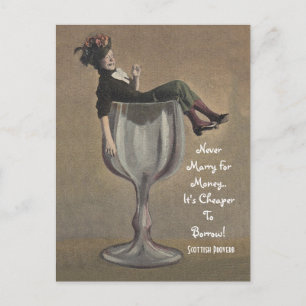 Cartão Postal Vintage Scottish Proverb Divertido Palavras Sábias