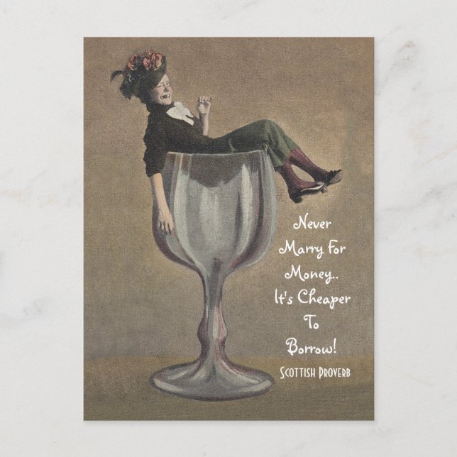 Cartão Postal Vintage Scottish Proverb Divertido Palavras Sábias (Frente)