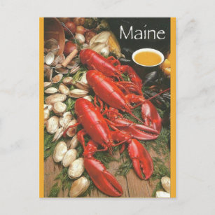 Cartão Postal Vintage Seafood no Maine Postcard