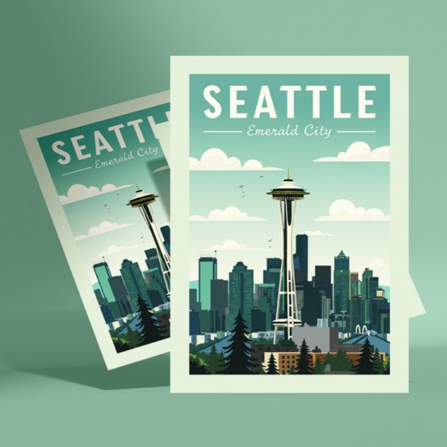 Cartão Postal Vintage Seattle (Criador carregado)