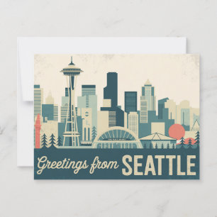 Cartão postal Vintage Seattle Saudações de Seatt