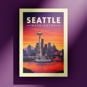 Cartão Postal Vintage Seattle Washington