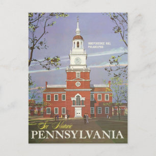 Cartão Postal Vintage See Historic Pennsylvania USA Viagem Poste