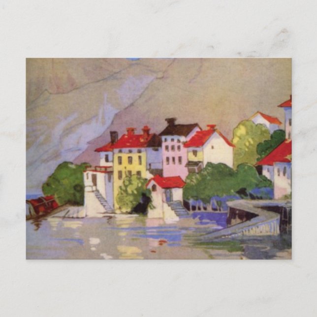 Cartão Postal Vintage Selands Village Itália Turismo (Frente)