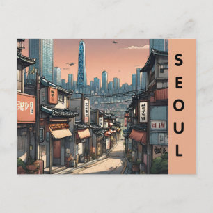 Cartão Postal Vintage seoul sul da coreia viagem