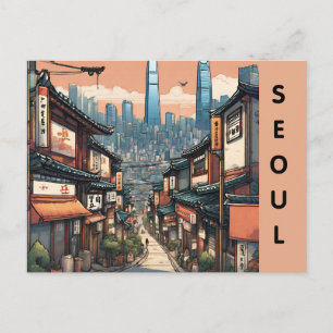 Cartão Postal Vintage seoul sul da coreia viagem