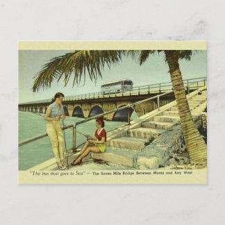Cartão postal Vintage Seven Mile Bridge Florida
