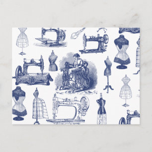 Cartão Postal Vintage Sewing Toile