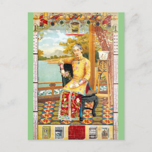 Cartão Postal Vintage Shanghai Advertisement Cigarette