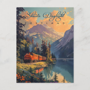 Cartão Postal Vintage Shasta Daylight Train