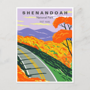 Cartão Postal Vintage Shenandoah National Park Viagem Virginia