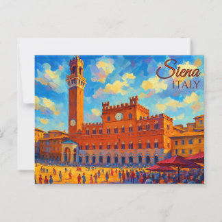 Cartão Postal Vintage Siena Toscânia Itália Retro Europa Viagem