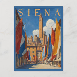 Cartão Postal Vintage Siena Viagem italiano