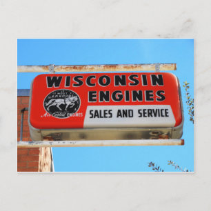 Cartão Postal Vintage Sign Route 66 Kingman Wisconsin Engines