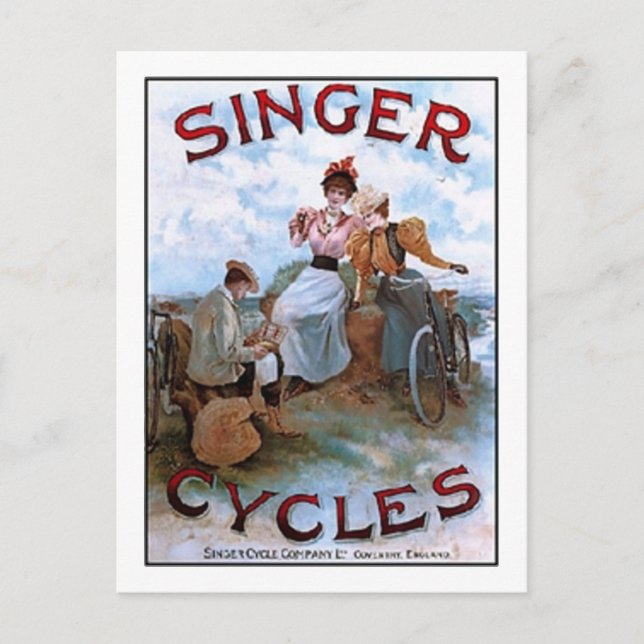 Cartão Postal Vintage Singer Cycle Ad (Frente)