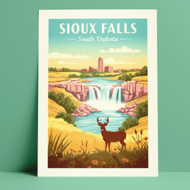 Cartão Postal Vintage Sioux Falls South Dakota (Criador carregado)