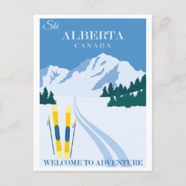 Cartão Postal Vintage Ski Alberta Canadá