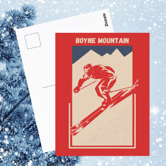 Cartão Postal Vintage Ski Michigan Resort Boyne Mountain