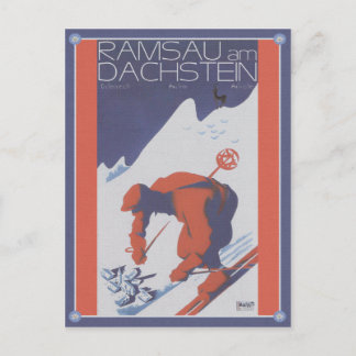 Cartão Postal Vintage Ski Ramsau am Dachstein