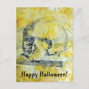 Cartão Postal Vintage Skull Mixed Media Halloween