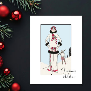 Cartão Postal Vintage Snow Queen Christmas