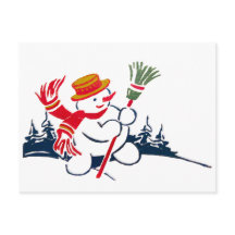 Cartão postal Vintage Snowman