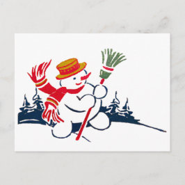 Cartão postal Vintage Snowman