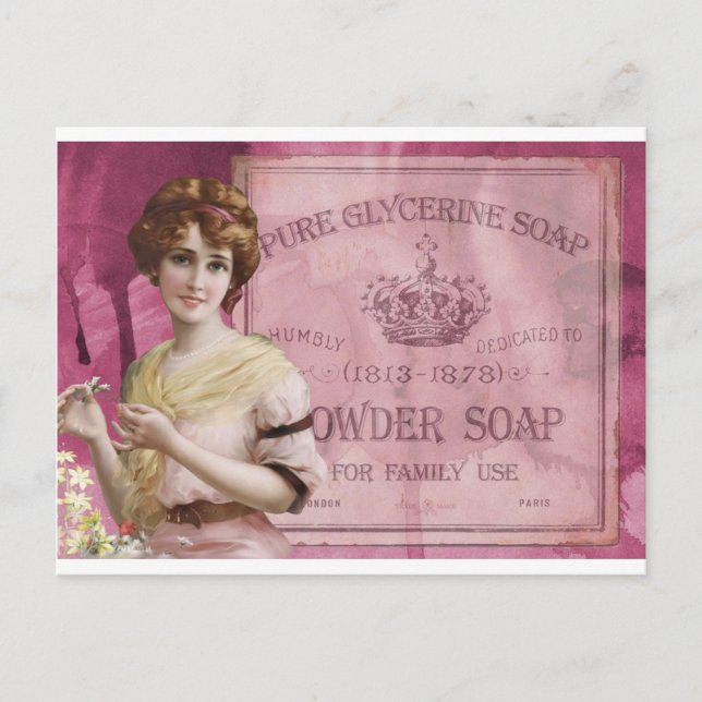 Cartão Postal Vintage soap poster (Frente)