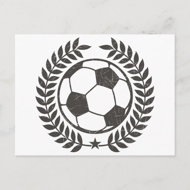 Cartão Postal Vintage Soccer Olive Leaf e Star (Frente)