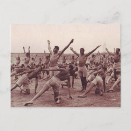 Cartão Postal Vintage Soldiers Exercitando