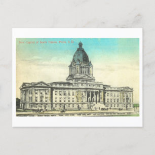 Cartão Postal Vintage South Dakota Capitol Building