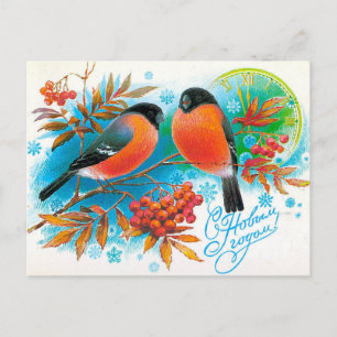 Cartão Postal Vintage soviético Ano Novo/Cartão-postal de Natal