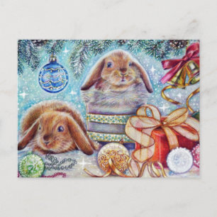 Cartão Postal Vintage soviético Ano Novo/Cartão-postal de Natal